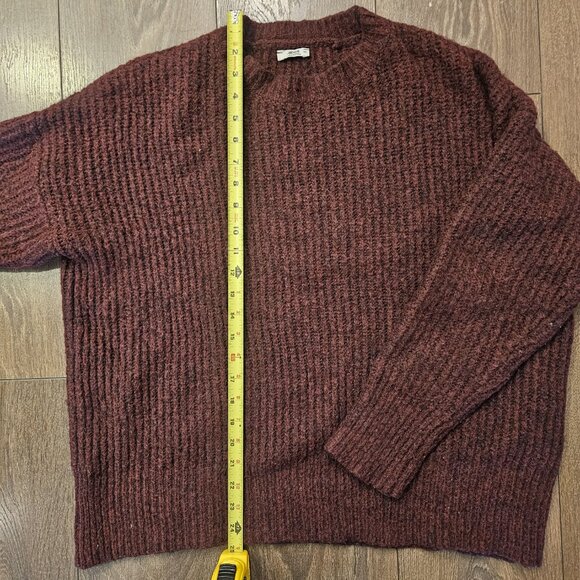 💥$5 ADD ON - Ardene Women's Burgundy Knit Chunky Oversize Comfy Sweater Size S - Picture 4 of 10